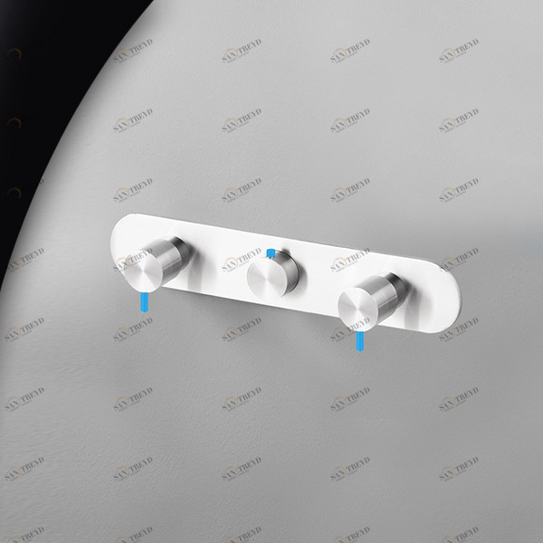 Термостат для душа глянцевая сталь с синей ручкой Toki Radomonte TKI60LCIL26