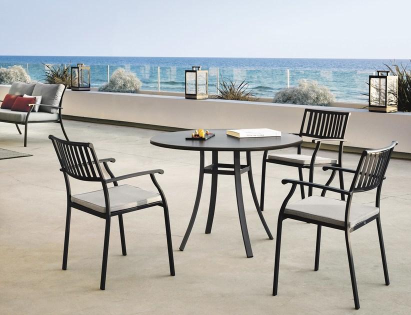 Ethimo Садовый круглый стол из стали Elisir sun-id-1491763 - Вид №1