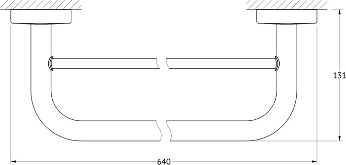 KD-27 C Штанга для полотенца двойная 60 cm FBS Luxia - Вид №1