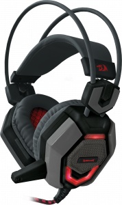 64203 игровая гарнитура placet красный + черный, кабель 2,2 м Redragon