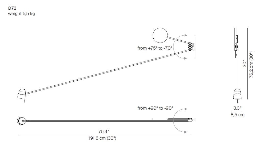 Алюминиевый регулируемый светодиодный настенный светильник LUCEPLAN Counterbalance ARCH-00085439 - Вид №3