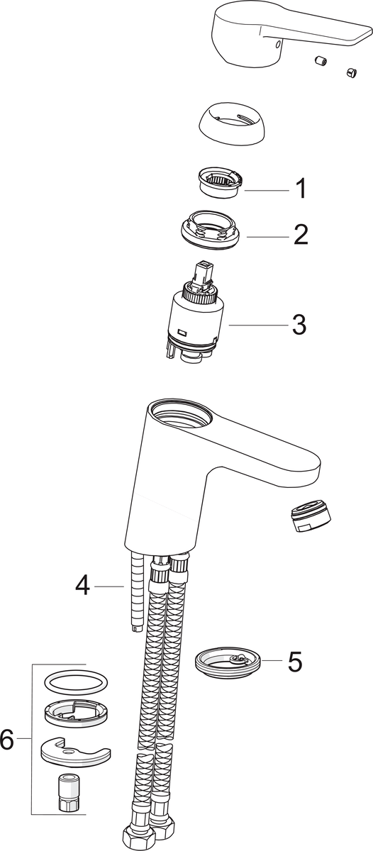 Oras 3810F-33 Смеситель для умывальника 3810F-33 Twista матовый черный  - Вид №4