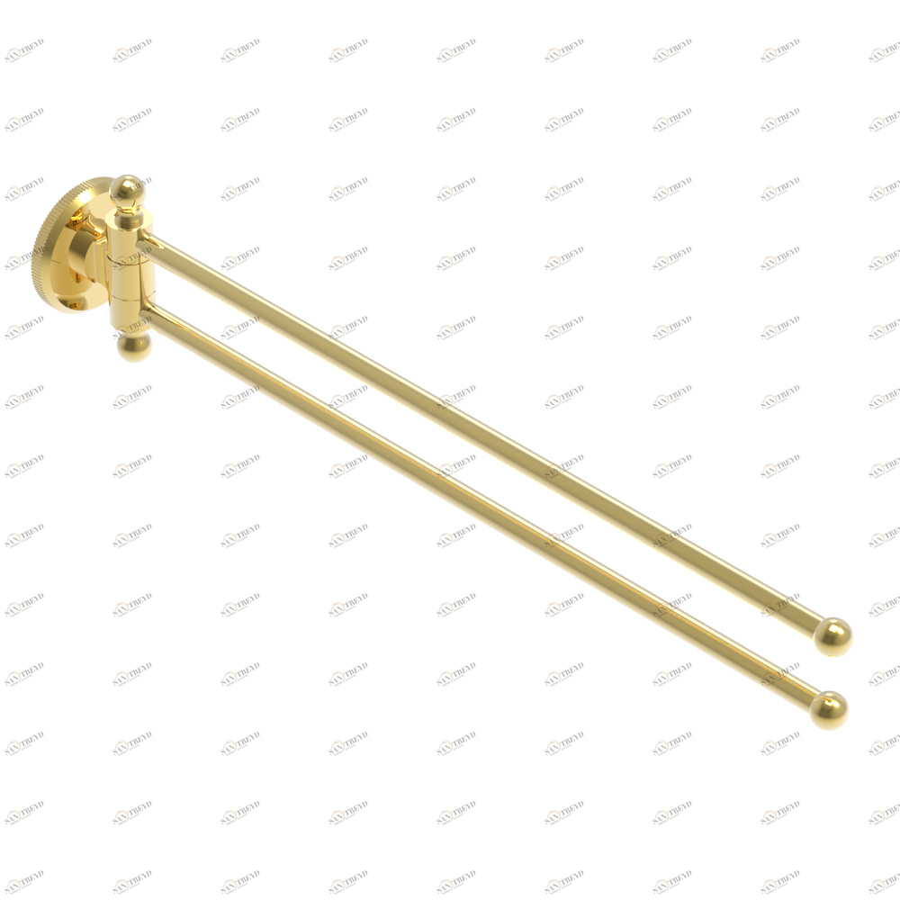 A54-522 Полотенцедержатель двойной - 2 подвижные рейки - Д: 400 мм, диаметр : 16 мм Thg-paris Art Déco Покрытие PVD золотистый цвет A54-522 CAT.F