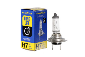 16189875 Автомобильная галогенная лампа Н7 12V 55W PX26d Long Life GY017122 Goodyear
