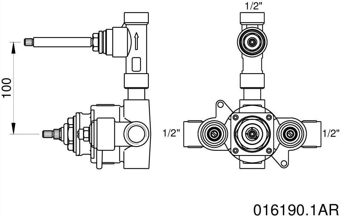 Bronces Mestre Термостатический смеситель для душа металлический Shower system 016190.1ar.99 - Вид №1