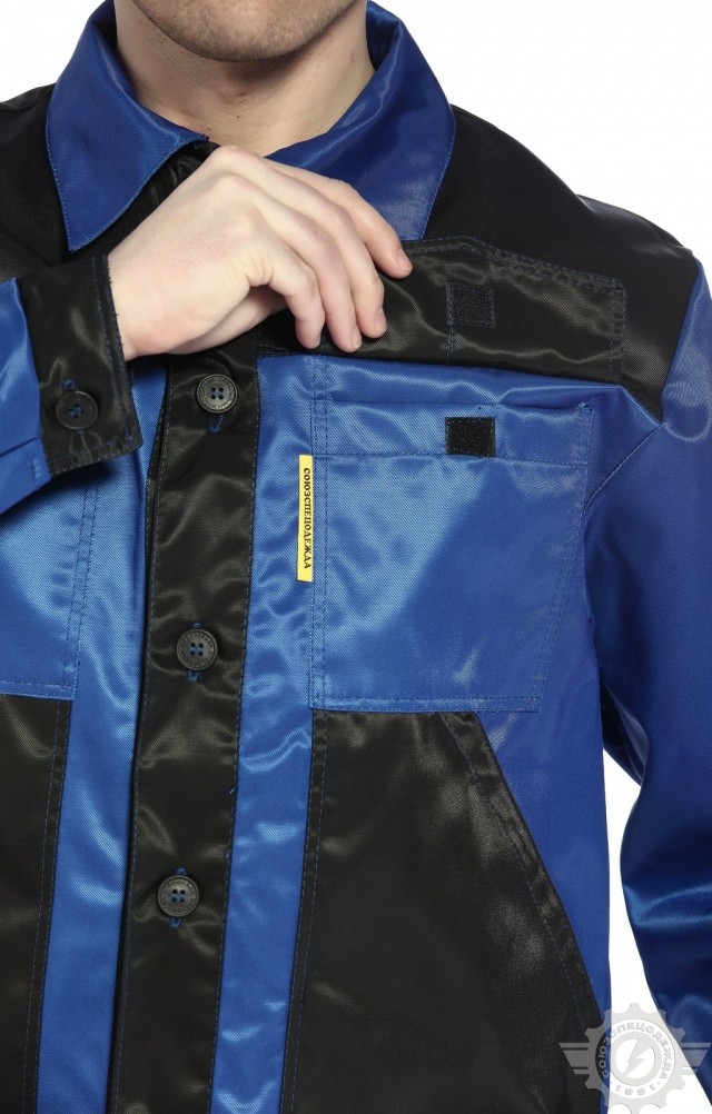 61643 Костюм "Мастер" василек-черный  Летняя спецодежда  размер 60-62/170-176  - Вид №5