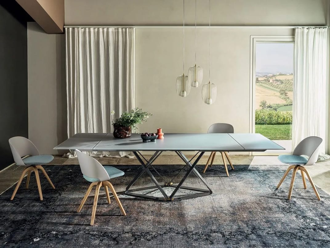 Обеденный стол из стали и дерева Bontempi Casa DELTA ARCH-00002489 - Вид №3