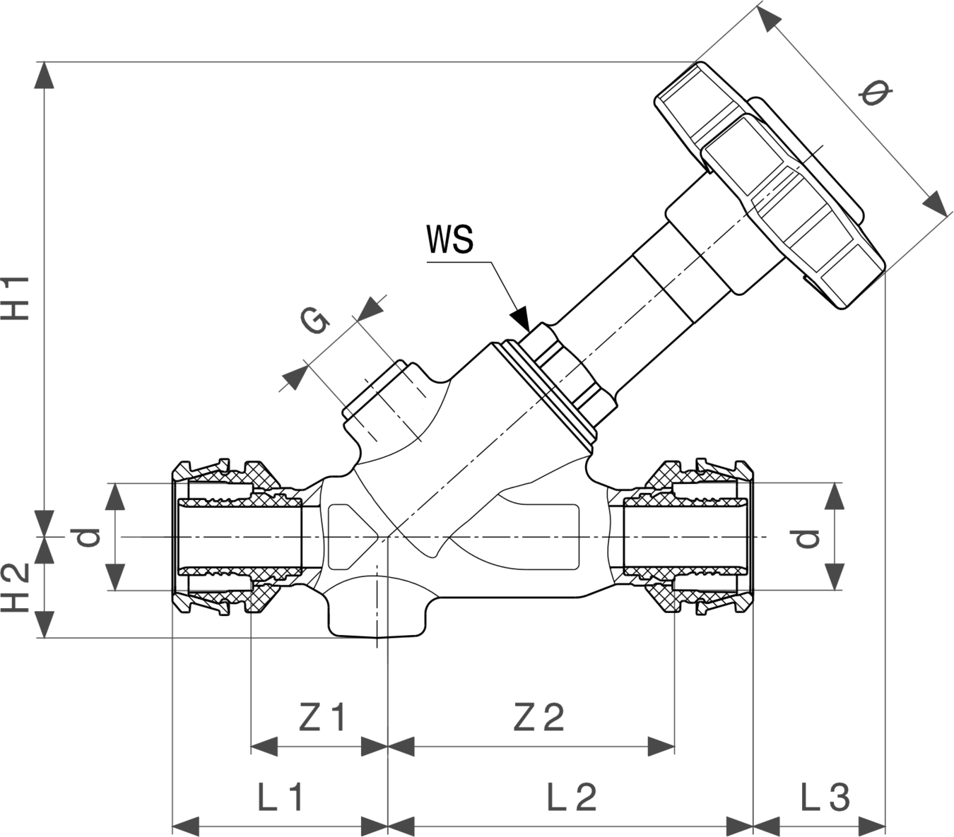 649 333 *) Модель 5337 Трубопроводные системы  Raxofix  Запорные клапаны Santreyd  - Вид №4