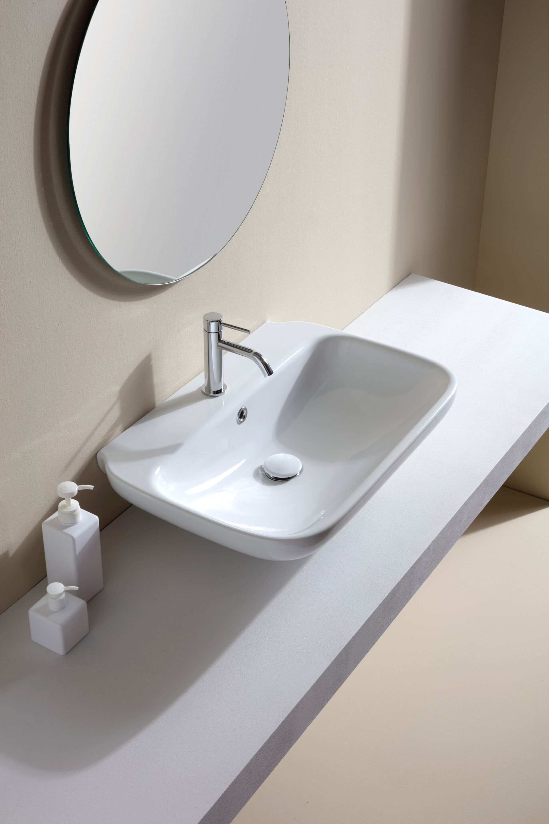 Прямоугольная керамическая ручная мойка с переливом Olympia Ceramica CLEAR ARCH-00127622