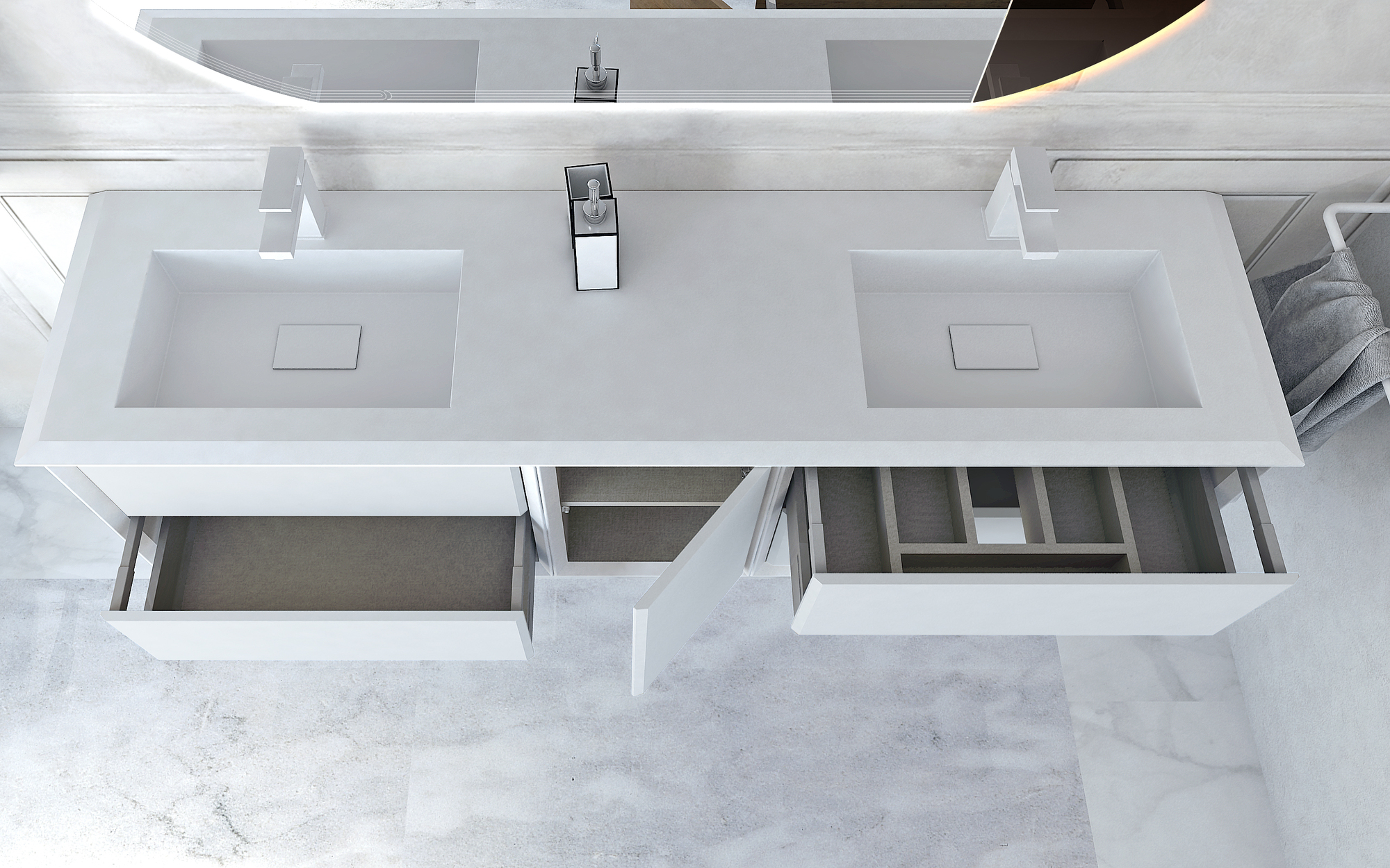 Мебель для ванной CEZARES BELLAGIO 175 Light Pink Stone - Вид №3