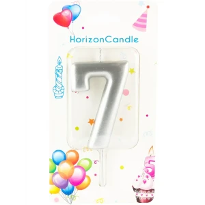 91017927 Свеча Horizon Candles для торта Цифра 7 металлик STLM-0829386