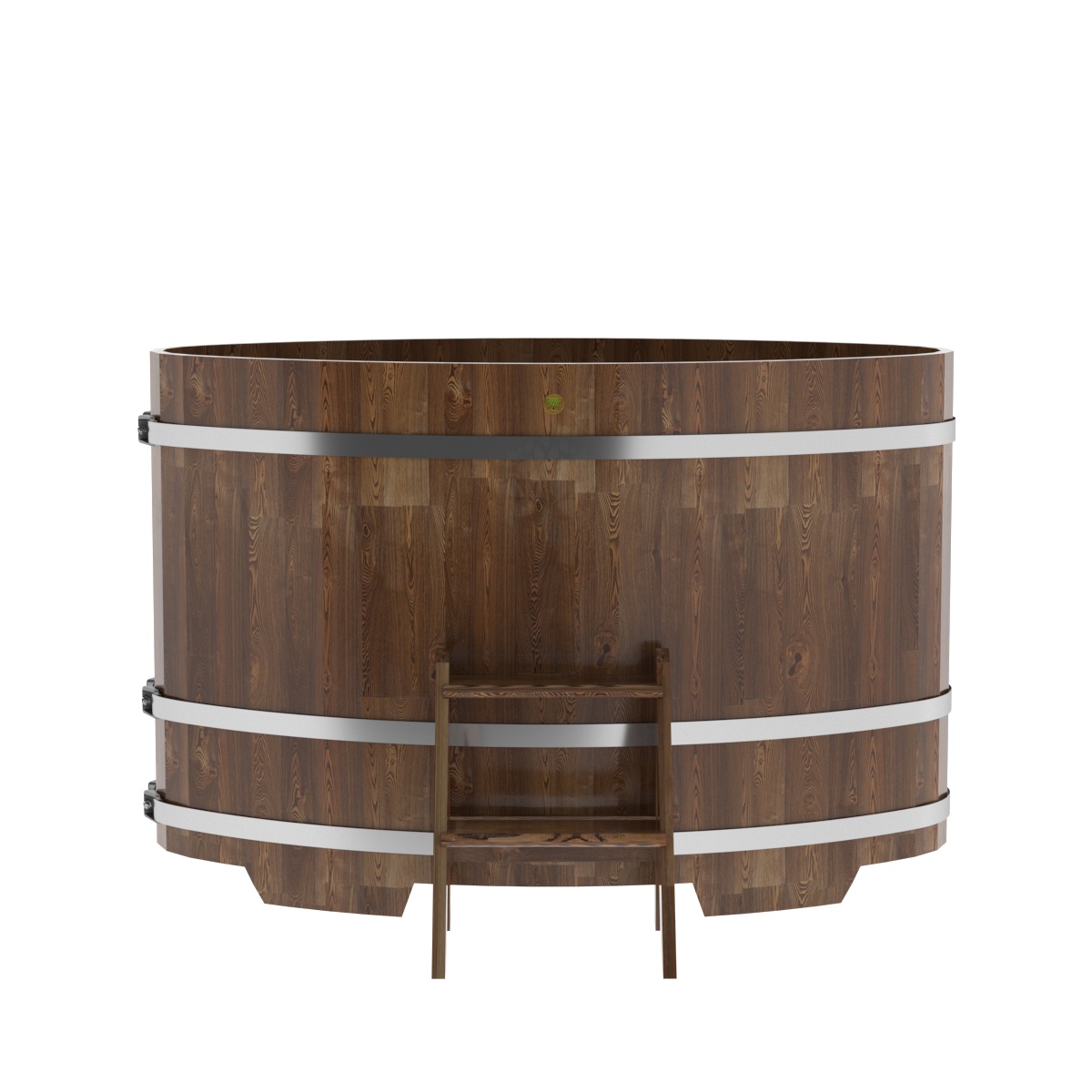 1161 Купель овальная из лиственницы 0,92х1,66х1,1 морёная премиум Alyarus  - Вид №3