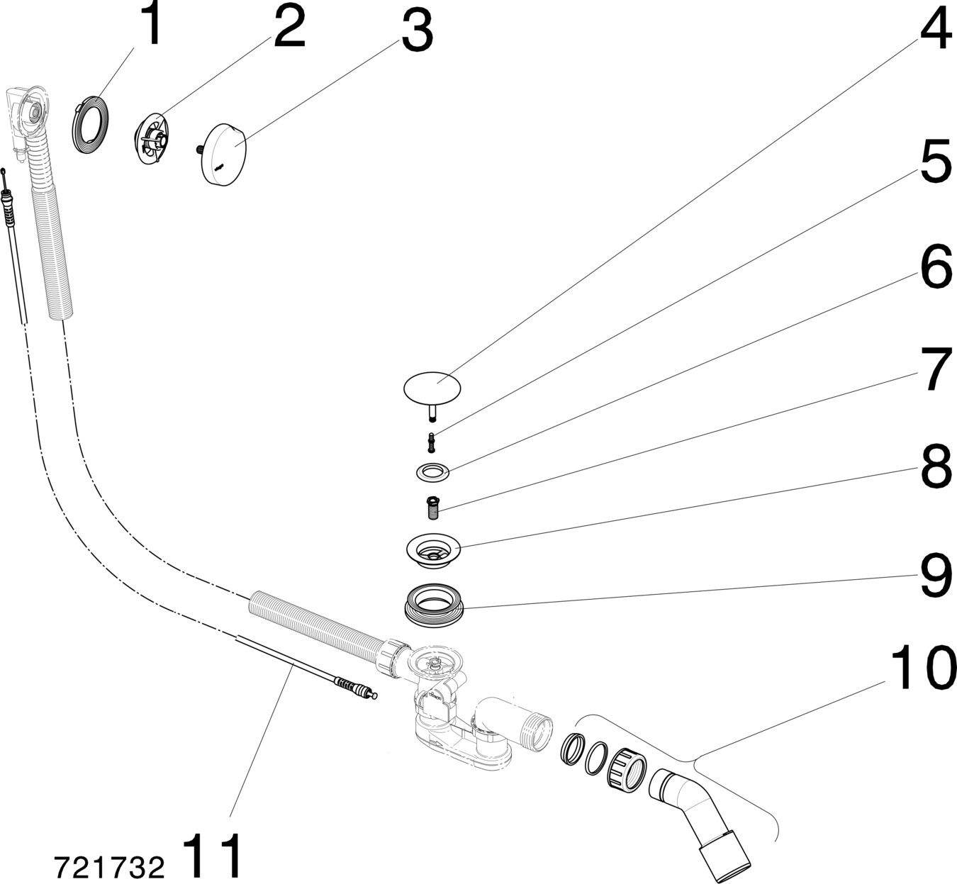 Канализационная арматура  Сифоны для ванн и душевых поддонов  Сифоны для ванн  Не содержит/в комплект не входит: VIEGA 285 357 Модель 6168.45 Santreyd  - Вид №3