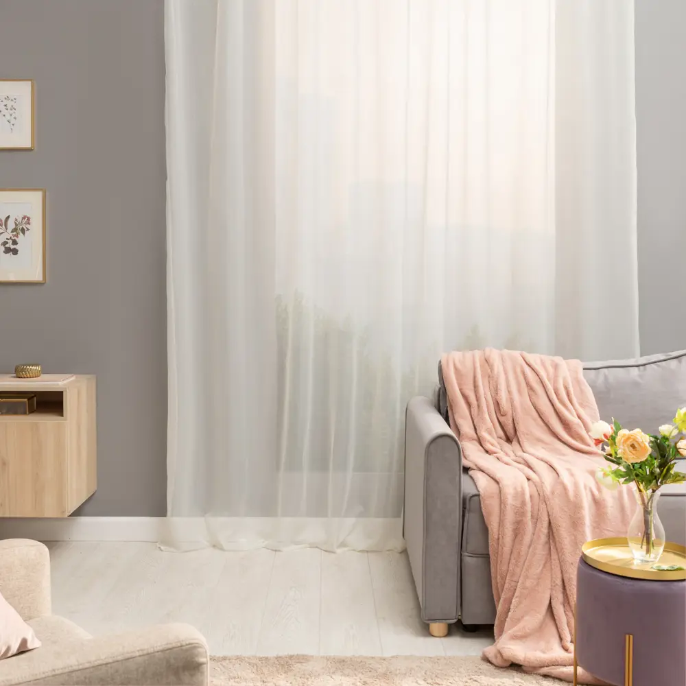 Тюль INSPIRE Polyone Cream 5 с лентой для элегантного интерьера 84855365 STLM-0056165