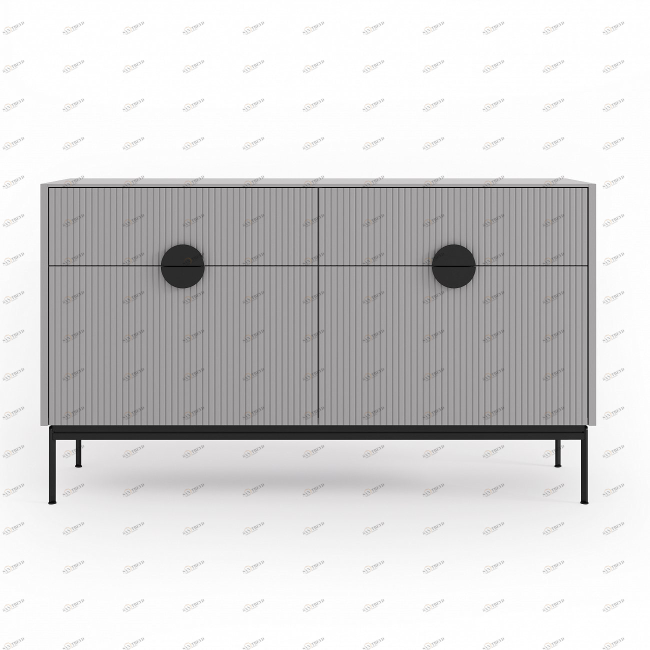 Комод с ящиками и дверцами светло-серый Uno BRAGIN DESIGN LIVING 00-3974659 Серый