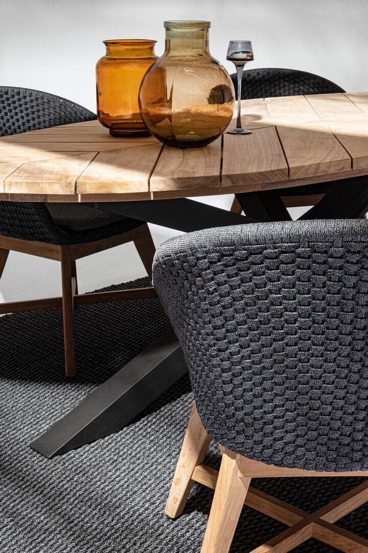 Овальный стол для сада из алюминия и тика BIZZOTTO PALMDALE ARCH-00071500 - Вид №19