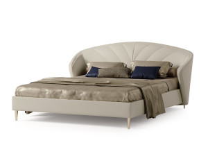 Двуспальная мягкая кровать из ткани