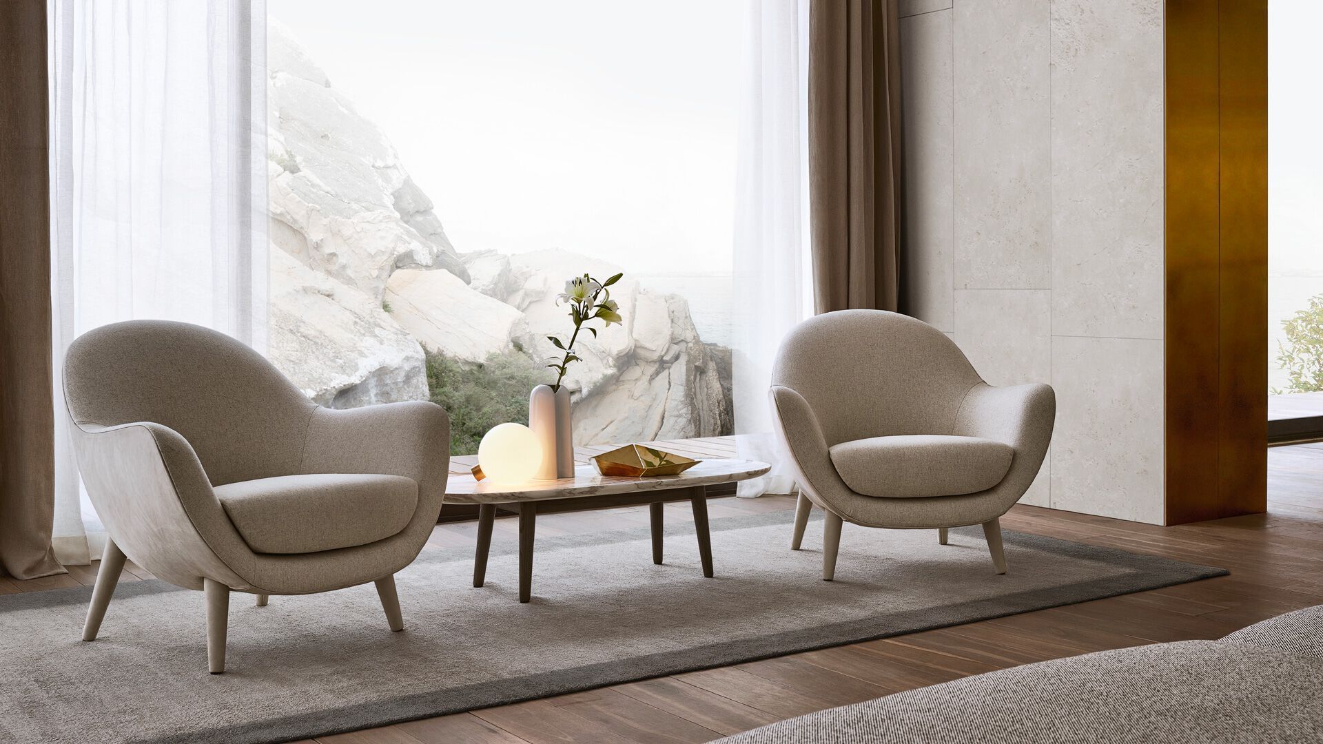 Тканевое кресло с подлокотниками Poliform Mad ARCH-00065129 - Вид №1