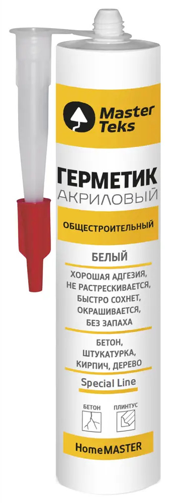 84534372 Герметик акриловый MasterTeks общестроительный 260 мл белый STLM-0854208
