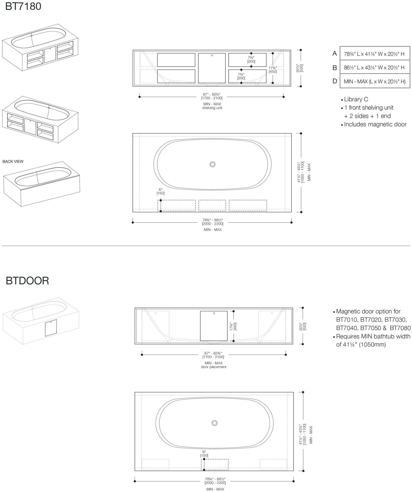 Blu Bathworks® Прямоугольная ванна синего цвета ∙ stone ™ Designer bathtub series Bt7100 - Вид №6