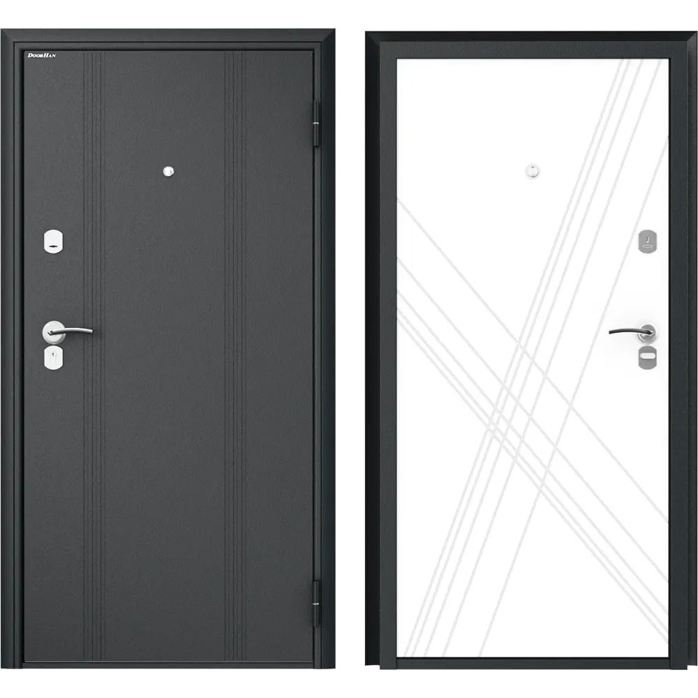 Дверь входная металлическая Оптим 88x205 см правая цвет белая графика DOORHAN STLM-2146472