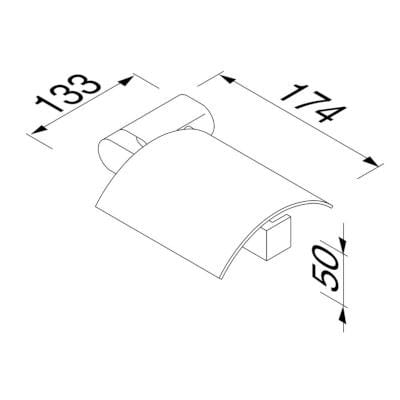 Металлический держатель рулона с крышкой Geesa Wynk ARCH-00090148 - Вид №8