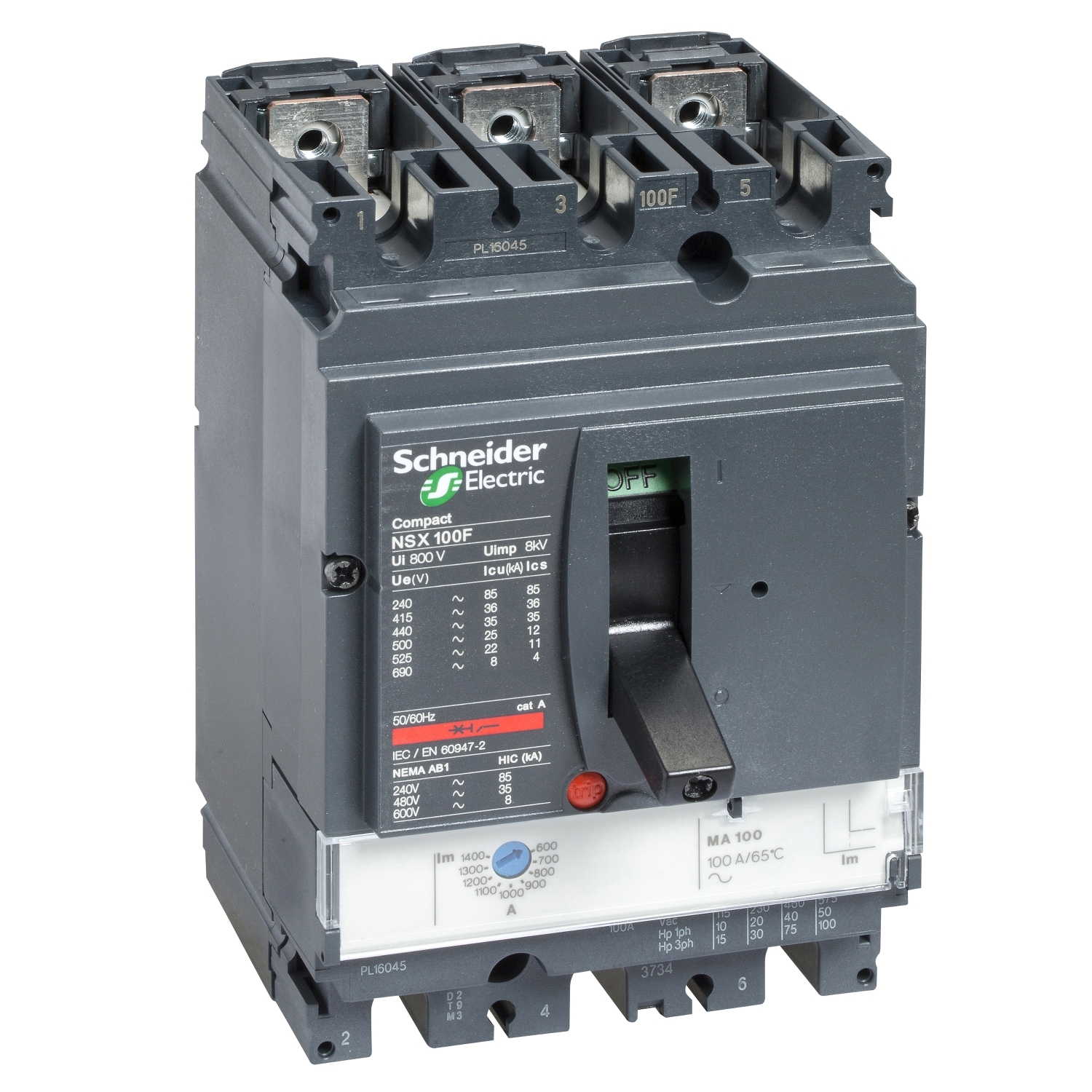 LV429760 Силовой автомат NSX 100, MA, 70кА, 3P, 100А Schneider Electric Compact 