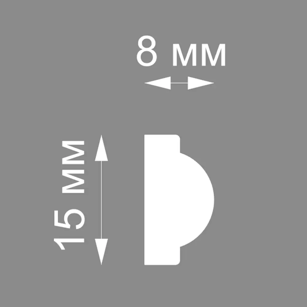 Молдинг настенный полистирол ударопрочный Format 15003D белый 8x15x2000 мм STLM-2196283 - Вид №3