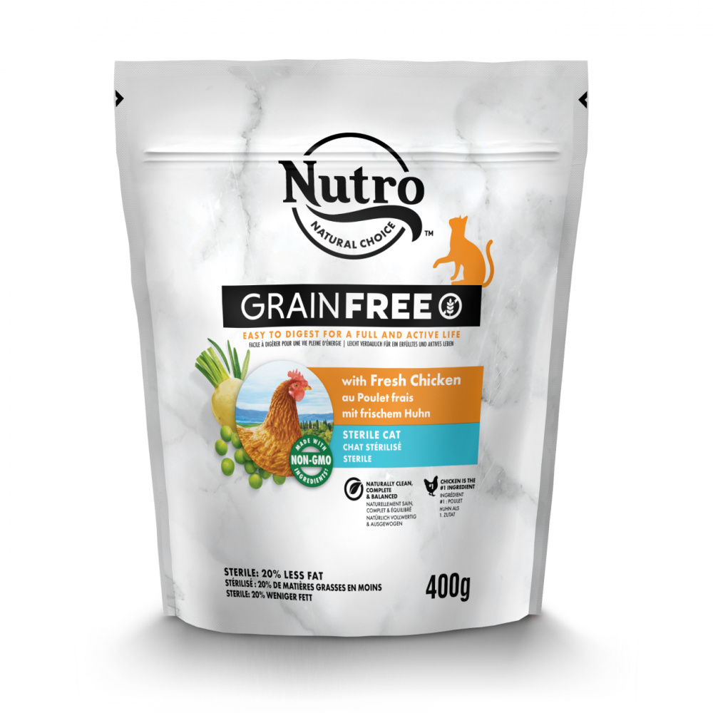 ПР0059468 Корм для кошек для стерилизованных, со свежей курицей и экстрактом розмарина сух. 400г NUTRO 