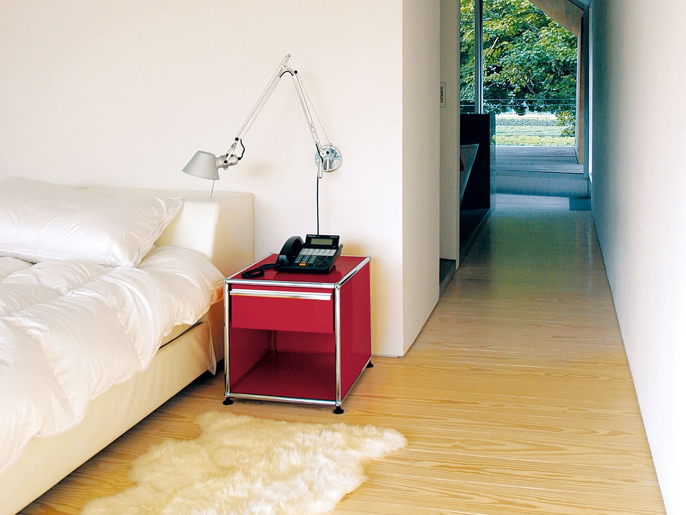 Металлическая квадратная прикроватная тумбочка USM USM Haller System ARCH-00128079 - Вид №3