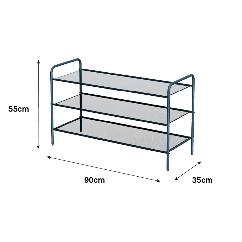 Полка для обуви Spaceo 90x55x35 см металл/текстилен цвет синий STLM-2052285
