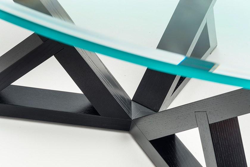 OAK Круглый стол из дерева и стекла Milano collection Sc5020 - Вид №3