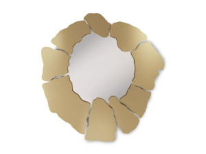 Настенное латунное зеркало с рамкой