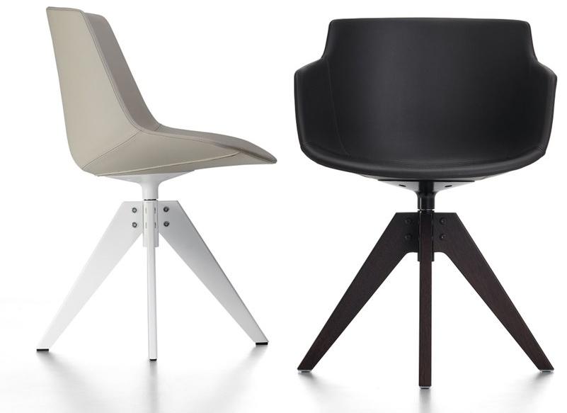 MDF Italia Кожаное вращающееся кресло на эстакаде с подлокотниками Flow sun-id-1465014 - Вид №1