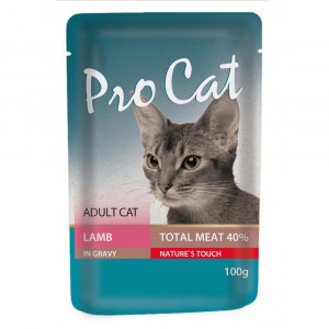 ПР0042310 Корм для кошек ягненок конс. пауч 100г Pro Cat