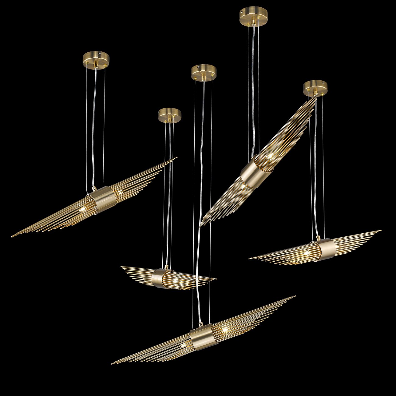 Светильник подвесной 150х75 см никель Delight Collection P68069-2 nickel DELIGHT COLLECTION ДИЗАЙНЕРСКИЕ 00-3882301 Прозрачный;серебро  - Вид №1