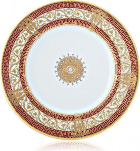 10585591 Haviland Тарелка подстановочная 31см "Салон Мюрат" (вишневый, золотой декор) Фарфор, Керамика