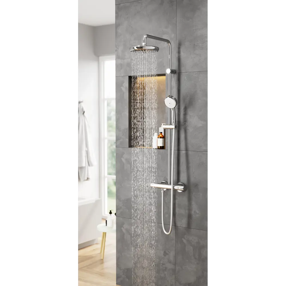 Душевая стойка Grohe Vitalio Start Clova 2 режима с термостатом 82559325 STLM-2188499  - Вид №10