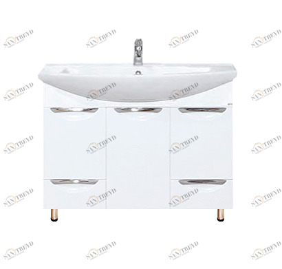 Тумба Лаванда-105 с 2 ящ. белая с раков.мебельн. Элеганс-1050 MISTY 2312188