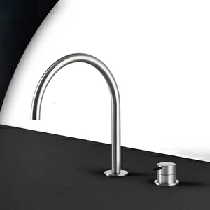 Смеситель для раковины матовая сталь с черной ручкой Toki Radomonte TKI32SCIL22