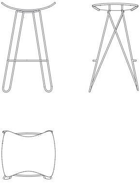 Garda Furniture Высокий металлический табурет с подставкой для ног Lei Gl01be - Вид №6