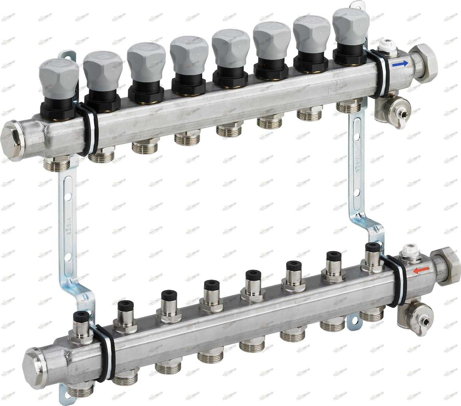 587 765 1) Модель 1006 Трубопроводные системы  Fonterra панельное отопление  Коллекторы  Нержавеющая сталь Santreyd 