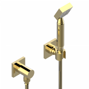 G1T-52 Душ ручной стильный встраиваемый в стену, шланг, стационарный кронштейн и колено для душа Thg-paris Beluga Золото