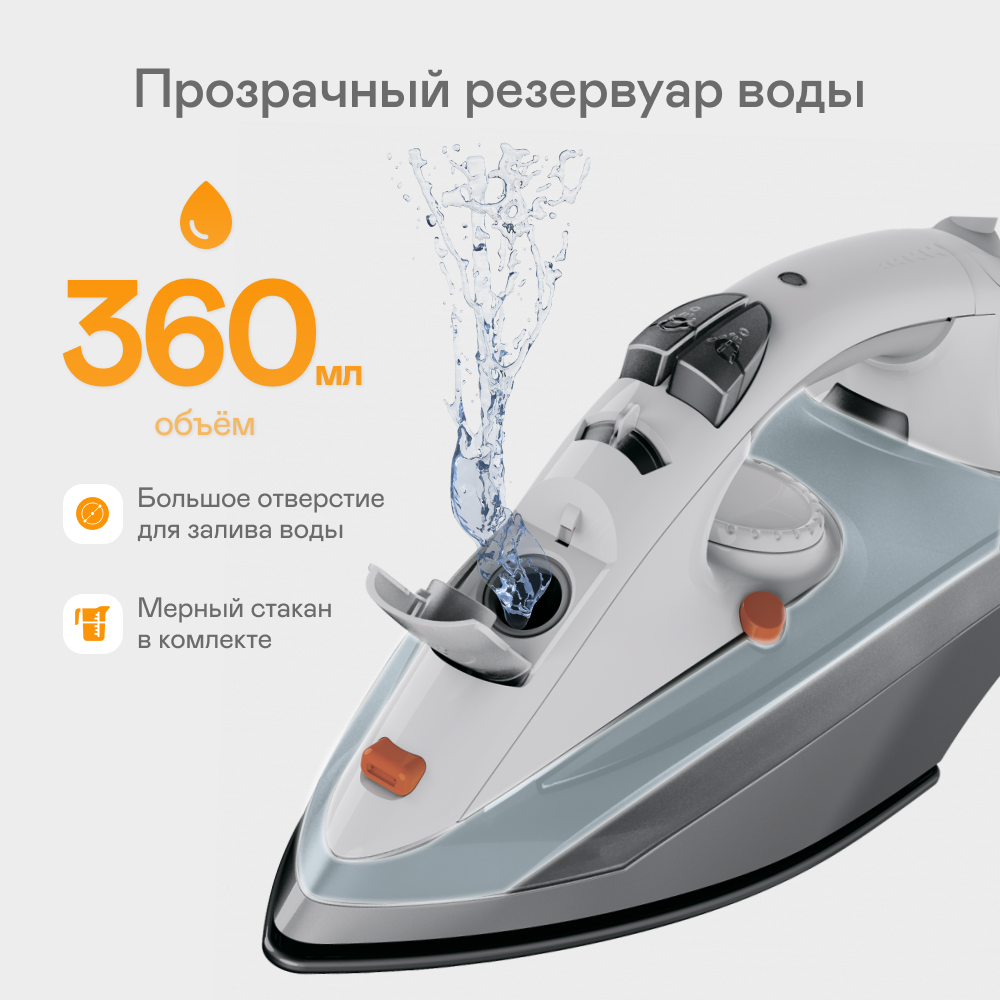 9009448 Утюг GARLYN GT-240 белый STDN-0013355 - Вид №12