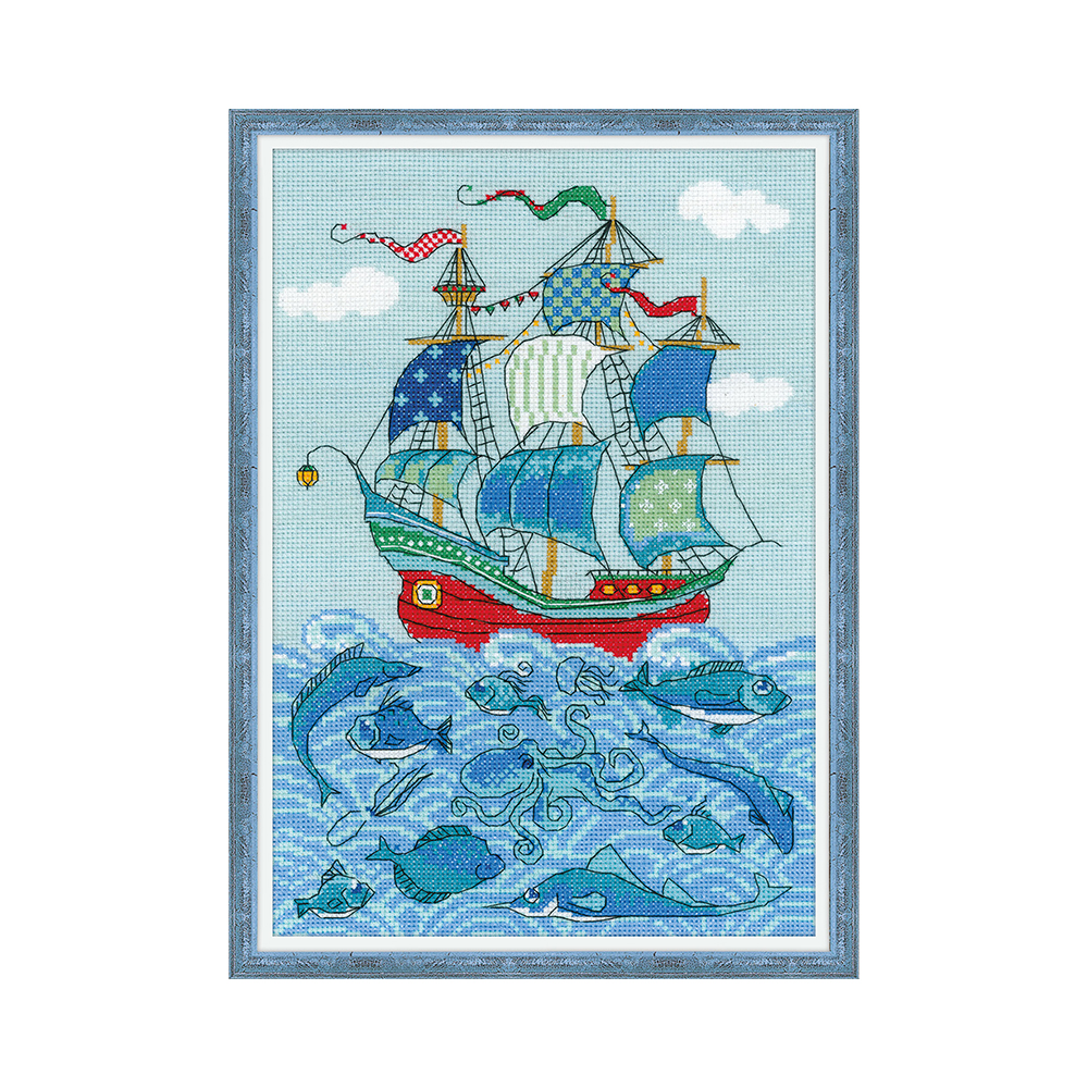 1465 Набор для вышивания Парусник Удача 30 х 21 см RIOLIS Сотвори Сама 