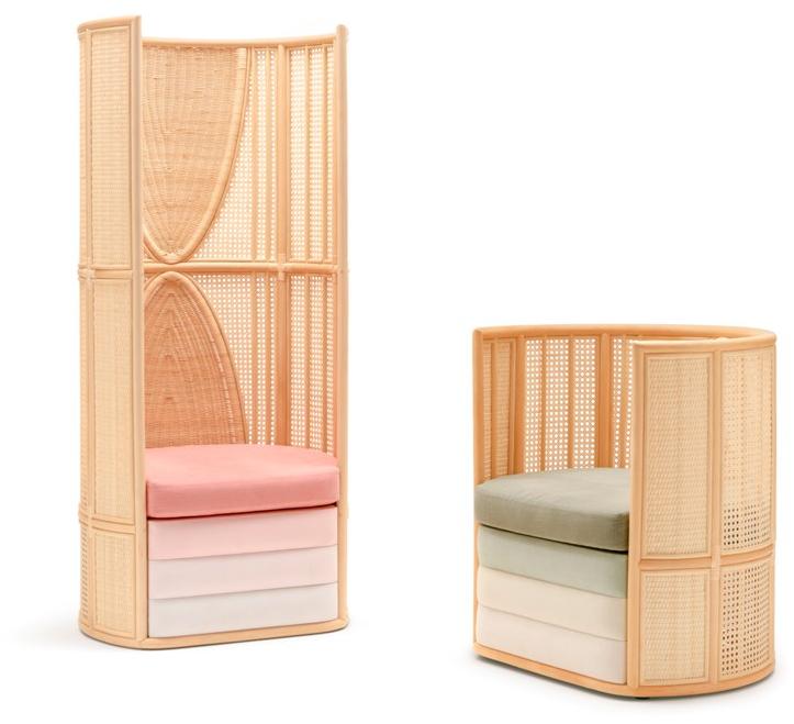 Bottega Intreccio Кресло плетеное с высокой спинкой  P001  - Вид №2