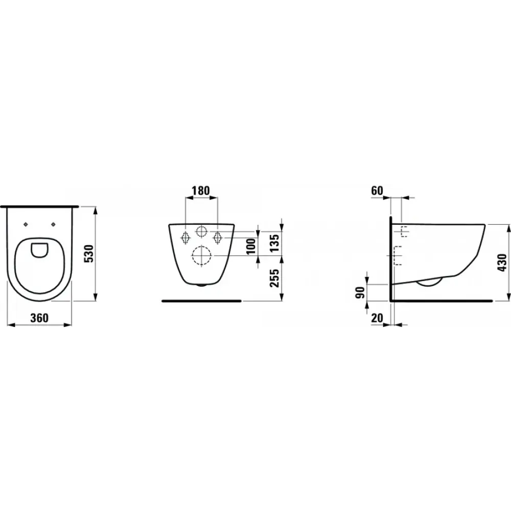 Комплект инсталляция и унитаз Laufen Pro безободковый с микролифтом клавиша цвет белый 89441047 STLM-2092529 Pro Laufen - Вид №6