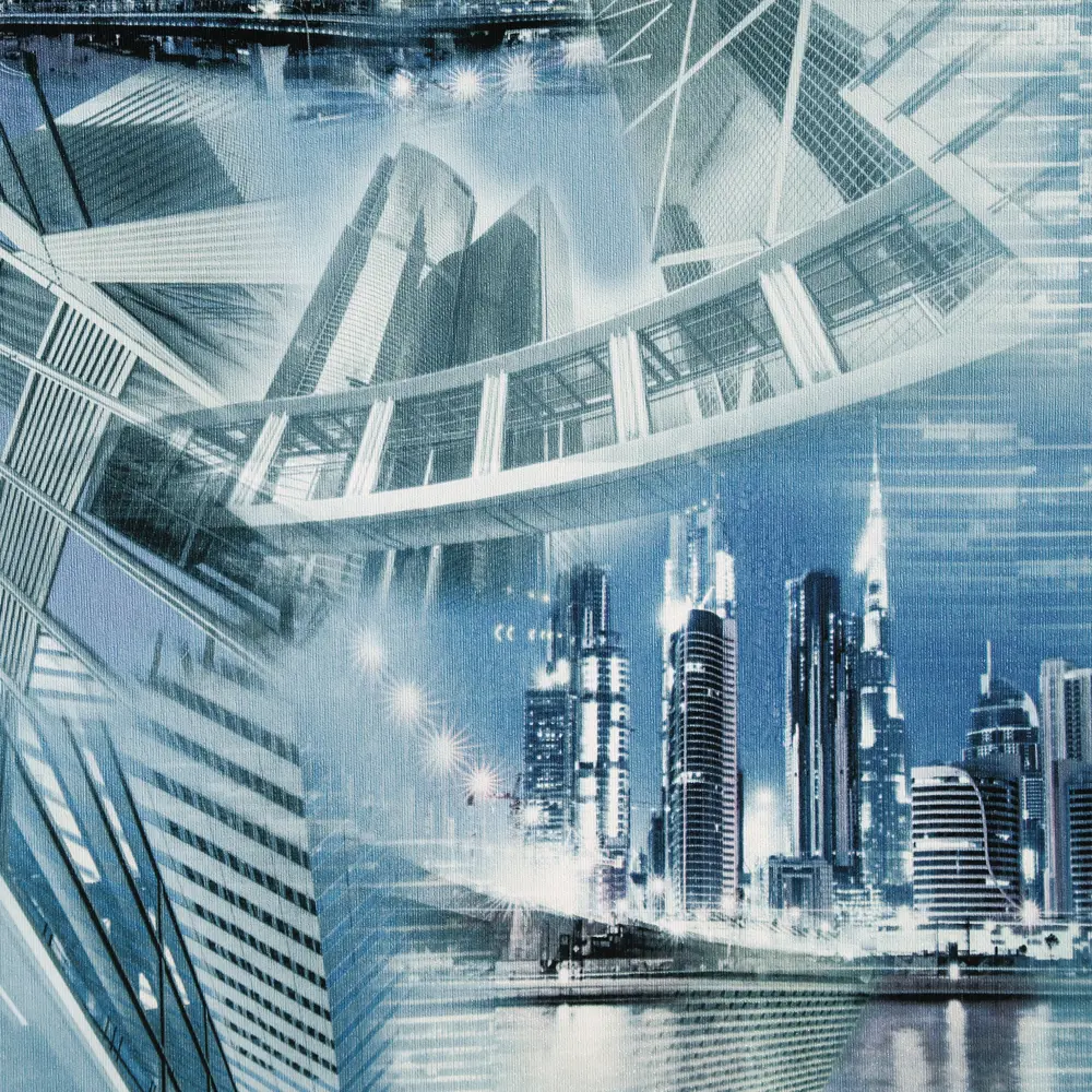 Обои флизелиновые VOG Collection Города синие 1.06 м 168353-01 STLM-2065882 - Вид №1