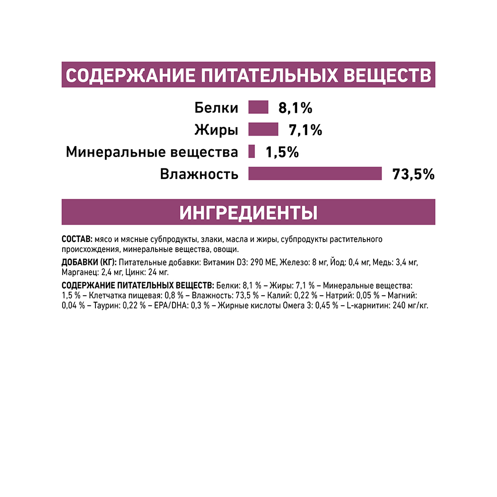 ПР0056393 Корм для собак Vet Diet Cardiac при сердечной недостаточности, птица банка 410г ROYAL CANIN  - Вид №5