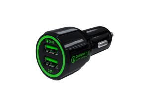 17280036 Автомобильное зарядное устройство Tech AC2-30 2 USB, Quick Charge 3.0, черный УТ000015783 Red Line